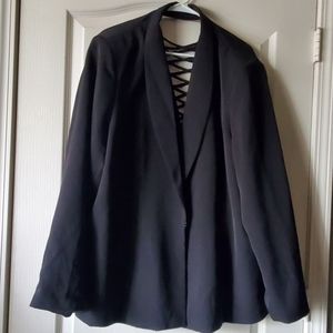 City Chic open corset laced back blazer